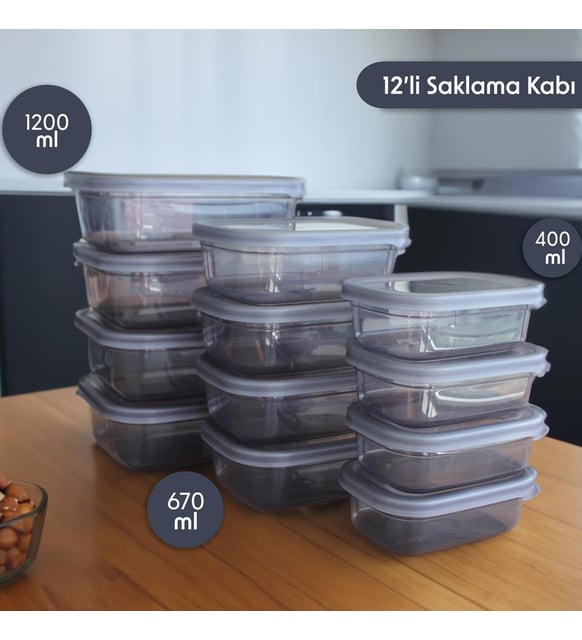 Peggy 12'li Set , Kırılmaz Erzak Saklama Kabı