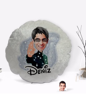 BK Gift Kişiye Özel İsimli Matrix Neo Karikatürlü Yuvarlak Dekoratif Kırlent Yastık-1