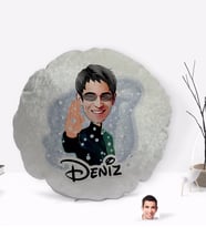 BK Gift Kişiye Özel İsimli Matrix Neo Karikatürlü Yuvarlak Dekoratif Kırlent Yastık-1