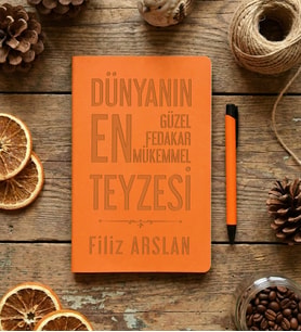 Kişiye Özel Teyzeye Hediye Defter Anneler Günü Hediyesi (Turuncu)