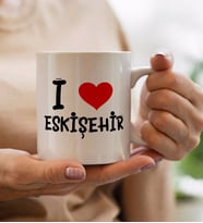 BK Gift I Love Eskişehir Tasarımlı Beyaz Kupa Bardak