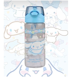 Cinnamoroll Yumuşak Silikon Pipetli Kulplu Kilitlenebilir Su Matarası 500ML