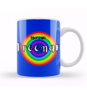 Morgan Freeman  Retro Rainbow Style Kupa Bardak Porselen
