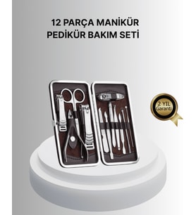 Profesyonel Tırnak Bakım Seti Çelik Aletli Şık Deri Çantalı