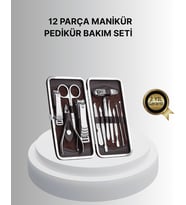 Profesyonel Tırnak Bakım Seti Çelik Aletli Şık Deri Çantalı
