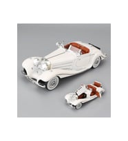 Mercedes 500K 1:24 Diecast Metal Araba Koleksiyon Sesli Işıklı Beyaz