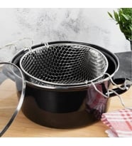 Emaye Kızartma Tenceresi 24cm Siyah