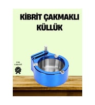 Paslanmaz Çelik Çakmaklı Küllük, Şık ve Modern Masa Aksesuarı
