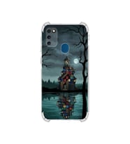 PrintiFy Samsung Galaxy M30s ile Uyumlu Simya Serisi Gölge Ve Cam Tasarımlı Uv Baskılı Köşe Korumalı Antişok Kılıf