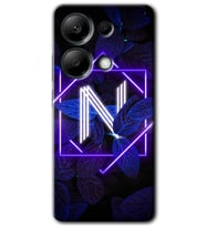 Redmi Note 13 Pro 4G Kılıf HD Desen Baskılı Kılıf - Dark Neon Yaprak N Harfi