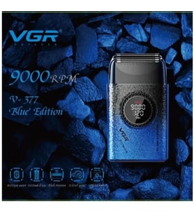 VGR V-377 MAVİ Elektrikli Tıraş Makinesi / LED Ekranlı Tıraş Makinesi / Güç Ayarlı Çift Bıçaklı Tıraş Makinesi 7000–9000 Rpm Çalışma Hızı,