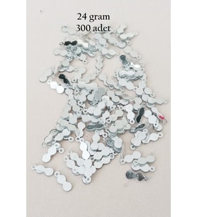 Oya Abiye Bileklik Kolye Pleksi Metalik Plastik Pul Gümüş Renk 24 gram 300 adet - BNC568