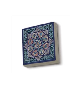 Anadolu Selçuklu Çini Motifi Baskılı Taş Magnet 5X5