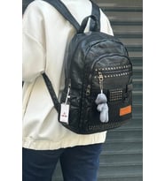 Kadın Siyah İthal Yıkamalı Deri Okul & Sırt Çantası Shopper 2310000MH (STD)