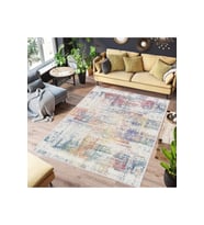 Rovigo Home Dijital Baskı Yıkanabilir Kaymaz Taban Salon Halısı RVG0551 (Sarı)