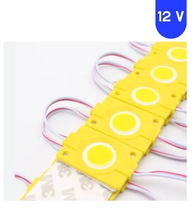 20 Adet 12 Volt 2.4 Watt Kare Sarı - Amber Cob Led Modül IP65
