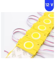 20 Adet 12 Volt 2.4 Watt Kare Sarı - Amber Cob Led Modül IP65