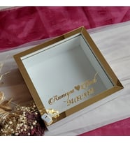 25x25 Cm Beyaz-Gold Derin Anı Çerçevesi-6 Cm Derinlikli Anı Çerçevesi! İsimli-Ledli! Hkm Ticaret