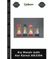Özel Üretim Hediyelik Dekoratif Yılbaşı Cam Kış Masalı Işıklı Kar Küresi Alk3394