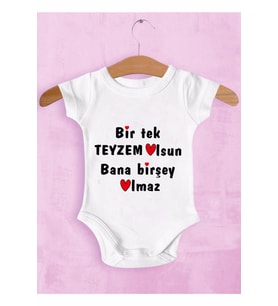 Bebek Bir Tek Teyzem Olsun Bana Birşey Olmaz Baskılı Zıbın