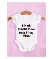 Bebek Bir Tek Teyzem Olsun Bana Birşey Olmaz Baskılı Zıbın
