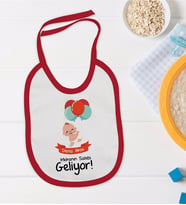 BK Kids Kişiye Özel Mekanın Sahibi Geliyor Tasarımlı Kırmızı Bebek Mama Önlüğü-1