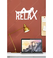 Relax Yazılı Ahşap Duvar Dekoru - 20x35 Cm - Çift Taraflı Bant Ile Kolay Montaj (Beyaz)