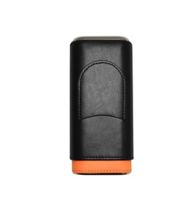 Cohiba Siyah Taba Kesici Bölmeli Üçlü Deri Puro Kılıfı