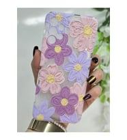Samsung Galaxy A32 Uyumlu Pastel Renkli Çiçekler Desenli Şeffaf Telefon Kılıfı