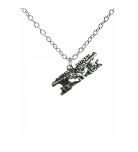 Guns N' Roses – Red Rose Metal Kolye 60 cm  Rock & Metal Tarzı Takı (Gümüş)