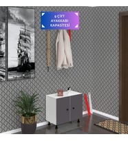 Kenzlife ayakkabılık cimcime3 gribyz 53*060*32 kapaklı 3 raflı 9 çift ayakkabı kapasitesi