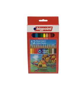 Bigpoint 12 Renk Üçgen Jumbo Kuru Boya Kalemi 943-121