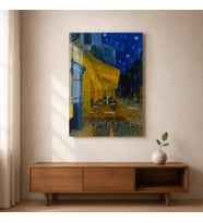 Vincent van Gogh Café Terrace at Night Gece Kafe Terası Temperli Cam Dekoratif Duvar Tablosu