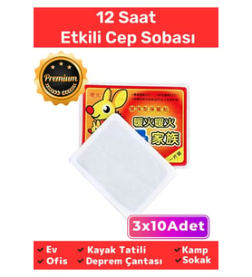 Premium Dağcılık Tatil Deprem Kış 12 Saat Isıtıcı Vücut El Bel Ayak Cep Sobası 30 Adet Isınmatik