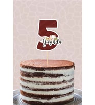 Safari Pastel 5 Yaşında (beş) Pasta Süsü *Kalın Kağıt