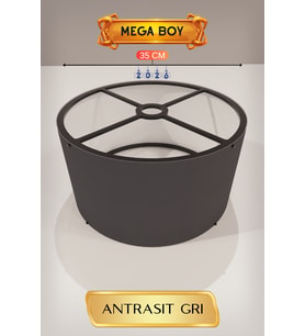Antrasit Gri Lambader Başlığı 35 CM Mega Boy