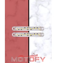 MOTOSİKLET OTOMOBİL 9 LEDLİ BEYAZ PARMAK LED DEKOR VE FARKINDALIK LEDİ ( 2 ADET )