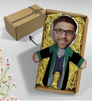 BK Gift Hediye Kutusunda Kişiye Özel Fotoğraflı Erkek Hakim Tasarımlı Bebek Yastık, Arkadaşa Hediye, Sevgiliye Hediye, Doğum Günü Hediyesi