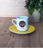 Love Yourself Türk Kahvesi Fincanı Sarı Motto