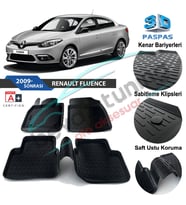 Renault Fluence Havuzlu 3D Paspas Niken Siyah 2009 Sonrası