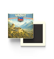 Retro Lihtenştayn Vaduz Şehri Temalı Vintage Buzdolap Magneti – 9x9 cm
