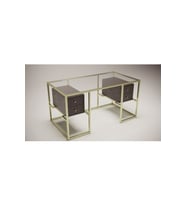 Hitit Dekorasyon Trinity Gold Metal & Ahşap & Cam Çalışma Masası