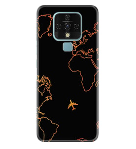 Tecno Camon 16 18P Pova Pova 3 Pova Neo Kılıf Desemli Silikon Harita ve Uçak 1777