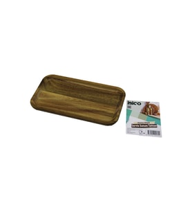 AKASYA DİKDÖRTGEN AHŞAP SERVİS SUNUM TEPSİ - TAHTASI MİNİ TEPSİ 25 X 14 X 1.4CM (5680)