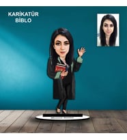 KİŞİYE ÖZEL KADIN AVUKAT TASARIMLI KARİKATÜR BİBLO B92