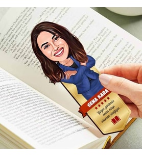 İş Kadını Karikatürlü Kitap Okuma Ayracı