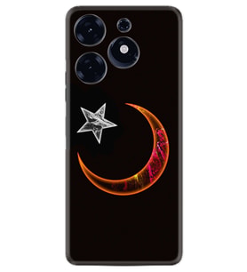 Tecno Spark 10 Pro Kılıf Resimli Desenli Silikon Platinium Series Ay Yıldız 1884