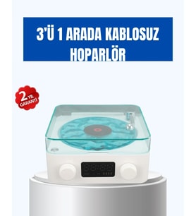 Retro Tasarımlı Gece Lambalı Bluetooth Hoparlör – Saat Ve Pil Göstergeli