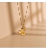 Kişiye Özel 925 Ayar Gümüş Zeytin Dalı Kolye (Gold)