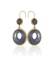 Kadir Jewellery 22 Ayar Altın Kaplama Kadın Taşlı Küpe -El İşçiliği Ve Hipoalerjenik Küpe